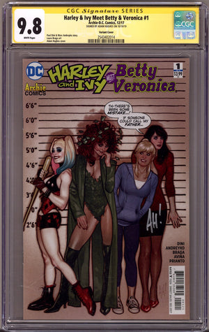 Harley & Ivy Meet Betty & Veronica 1 CGC 9.8 (NM/M) (2017) Hughes Variant Signed x1 Cover Adam Hughes