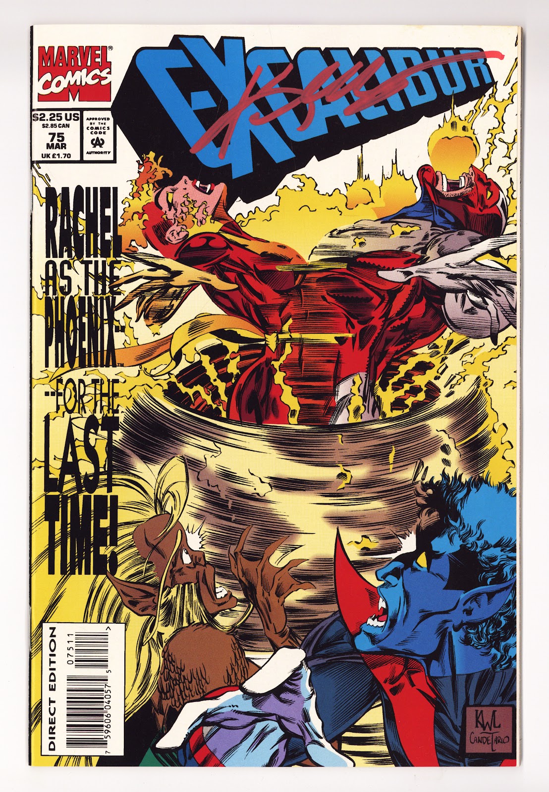 Excalibur Vol 1 75 VF/NM (9.0) (1994) Signed x1 Cover Ken Lashley 