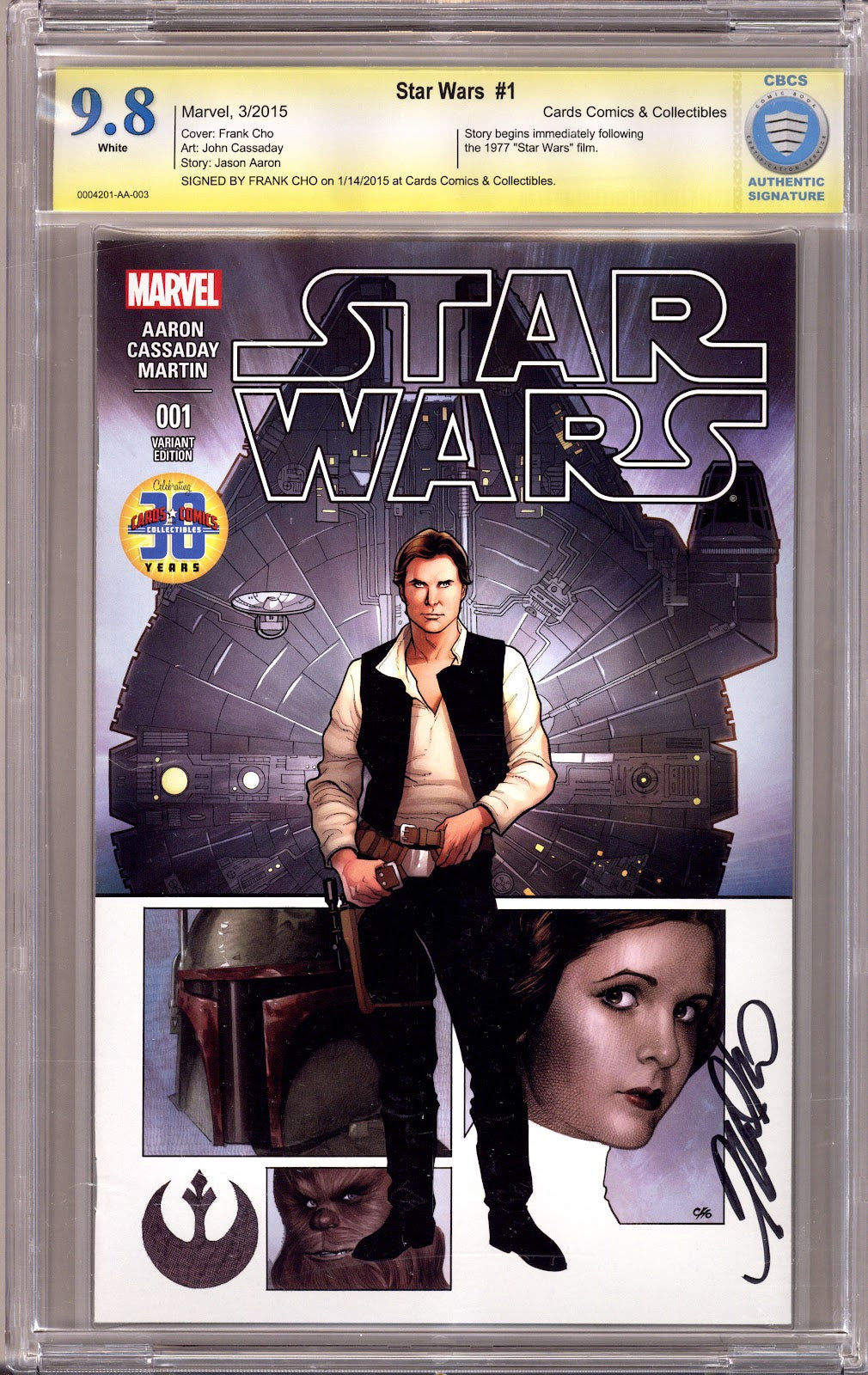 Star Wars Vol 2 1 CBCS 9.8 (NM/M) (2015) Cho Exclusive Variant Signed x1 Cover Frank Cho 