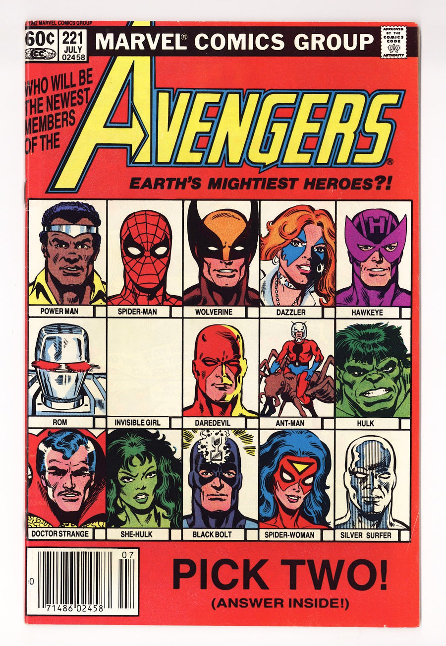 The Avengers Vol 1 221  Mid Grade   (1982)   Newsstand  