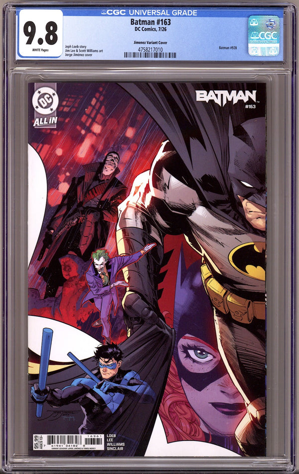 Batman Vol 3 163 CGC 9.8 (NM/M)   (2026) Jimenez   Variant