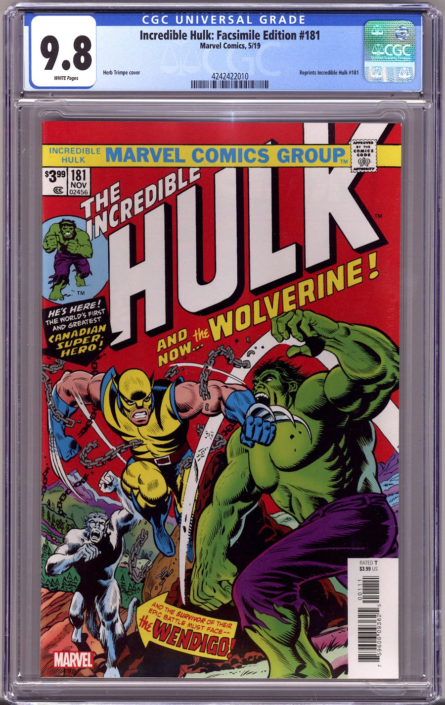 Incredible Hulk #181 Facsimile Edition   [nn] CGC 9.8 (NM/M)   (2019)
