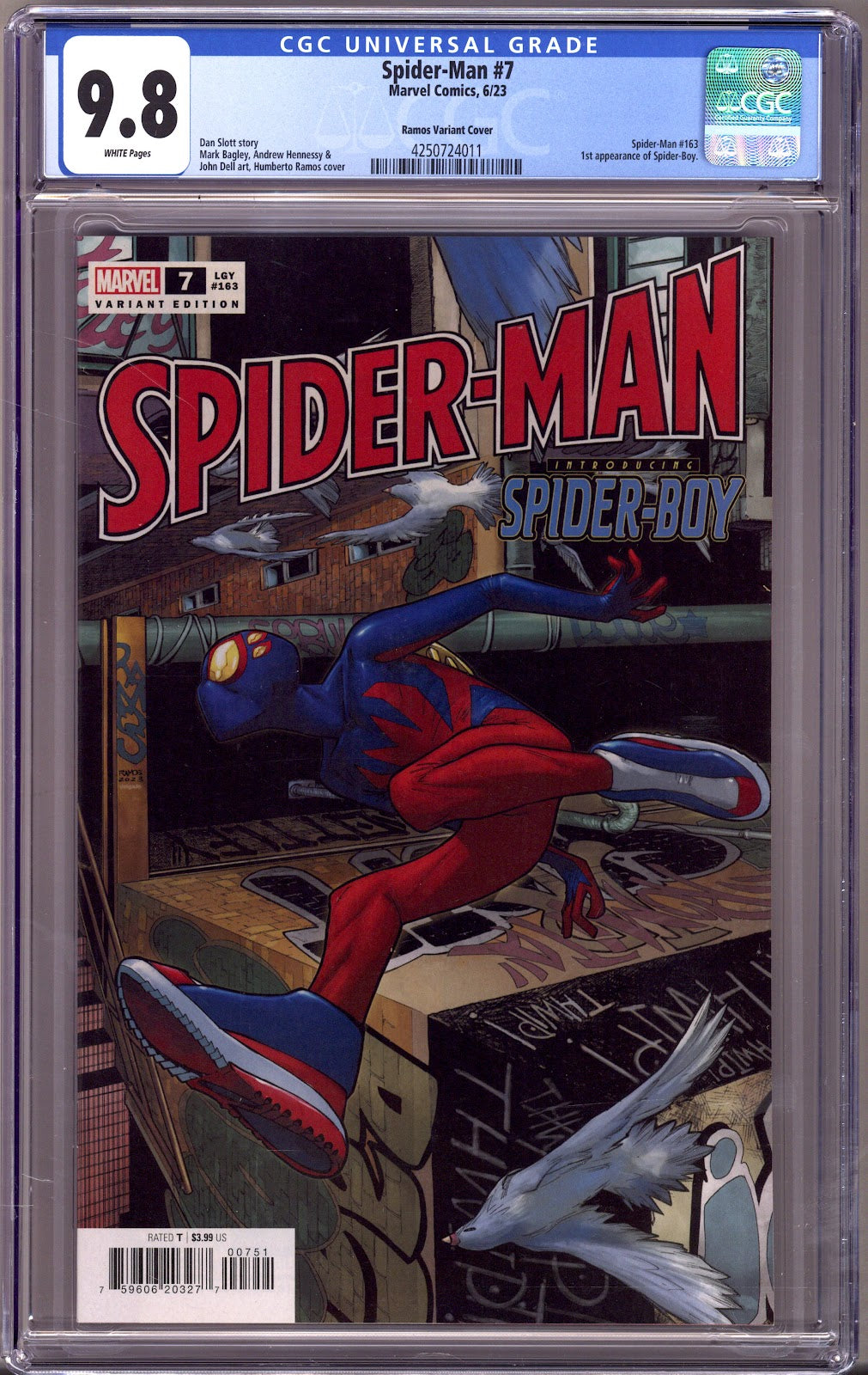 Spider-Man Vol 4 7 (163) CGC 9.8 (NM/M) (2023) Ramos Variant 