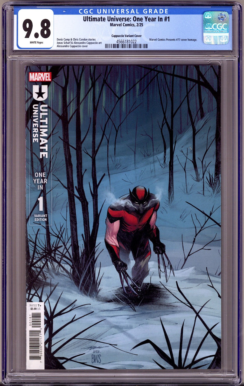 Ultimate Universe: One Year In   1 CGC 9.8 (NM/M)   (2025) Cappuccio   Variant  