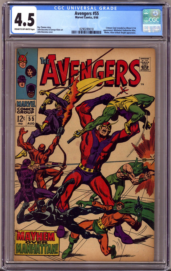 The Avengers Vol 1 55 CGC 4.5 (VG+) (1968)