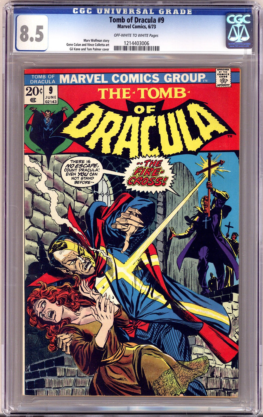 Tomb of Dracula Vol 1 9 CGC 8.5 (VF+)   (1973)