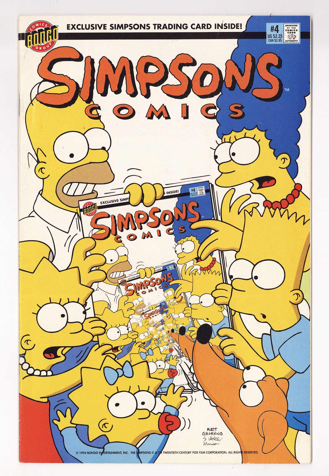Simpsons Comics   4  FN+ (6.5) With Card  (1994)     