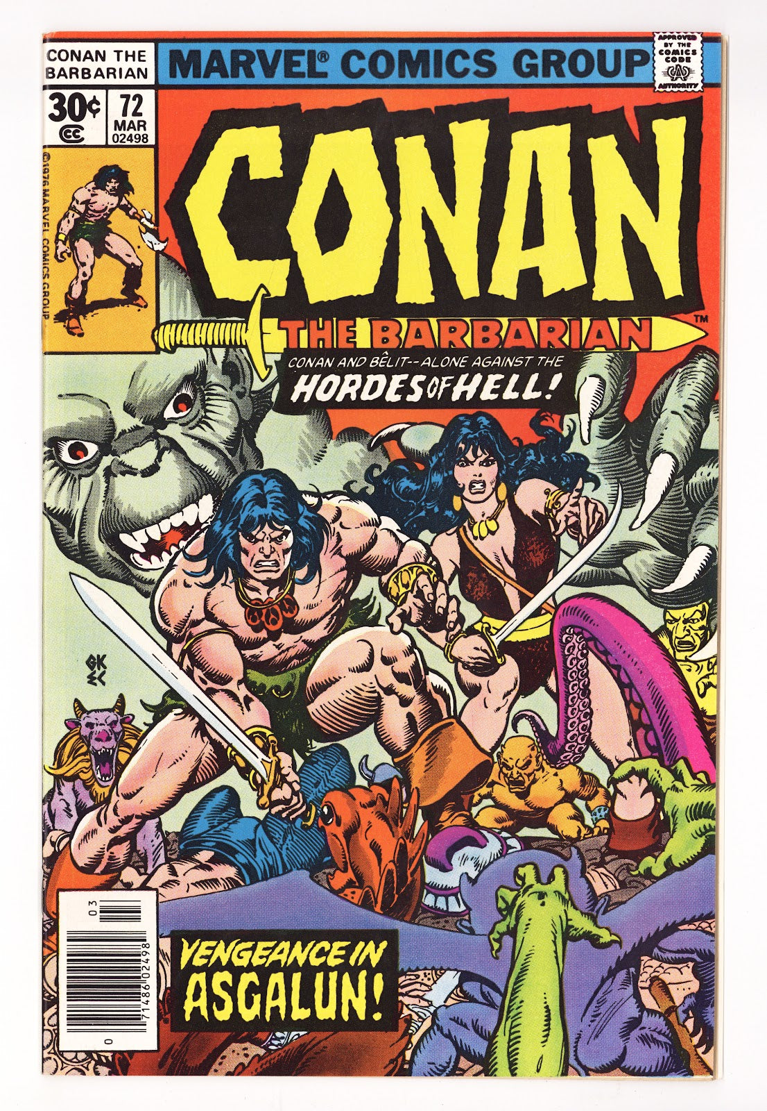 Conan the Barbarian Vol 1 72  High Grade   (1977)     