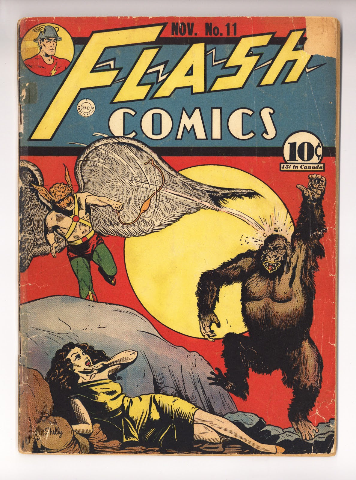 Flash Comics Vol 1 11  FR (1.0) CF Missing, Extensive Tape  (1940)     