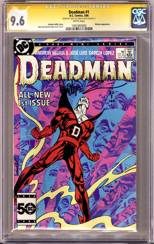 Deadman Vol 2 1 CGC 9.6 (NM+) (1986) Signed x Cover Jose Luis Garcia-Lopez