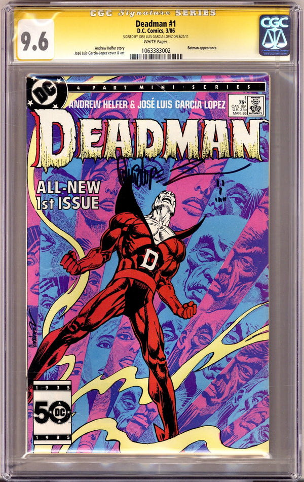 Deadman Vol 2 1 CGC 9.6 (NM+) (1986) Signed x Cover Jose Luis Garcia-Lopez