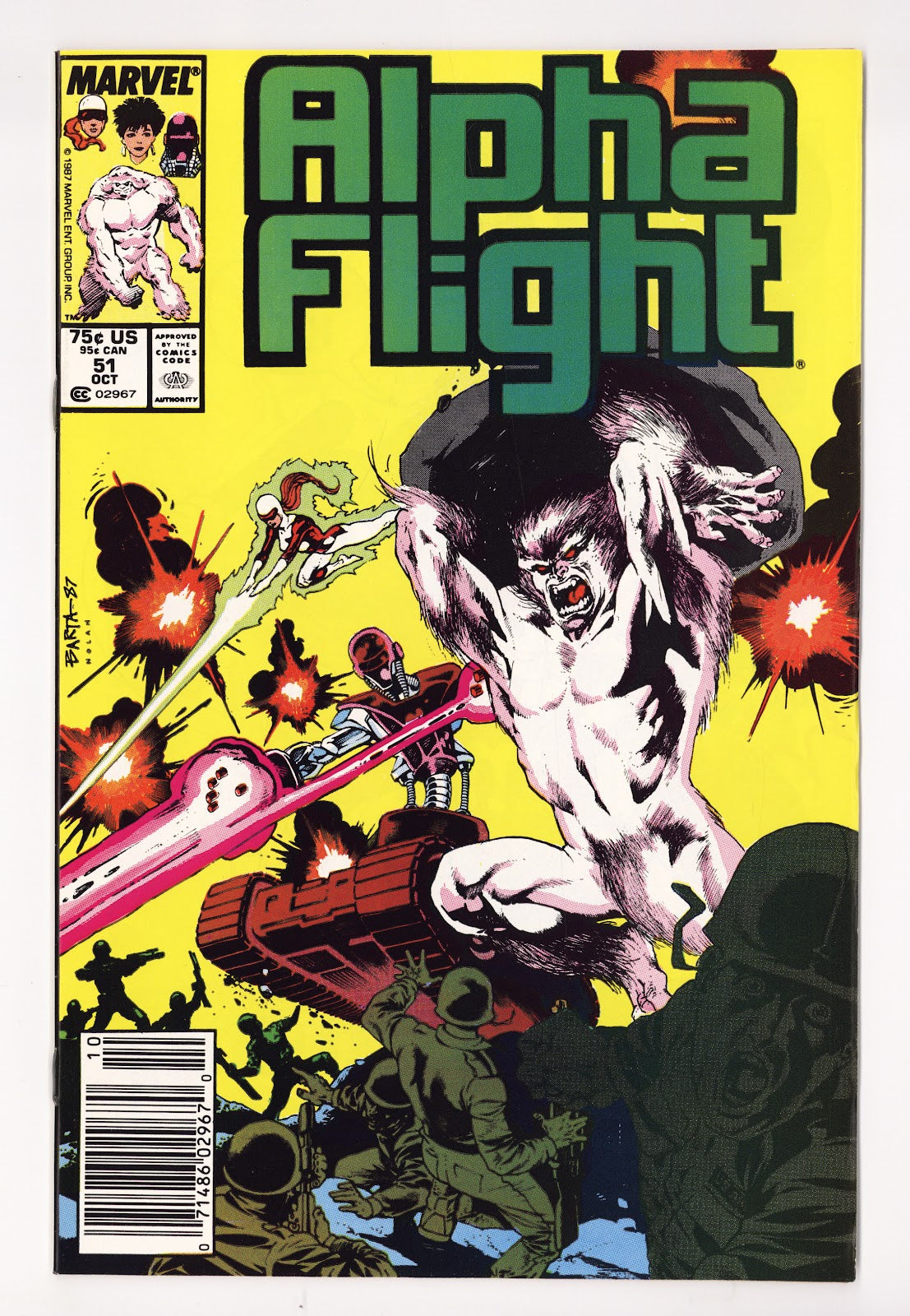 Alpha Flight Vol 1 51 VF+ (8.5) (1987) Newsstand 