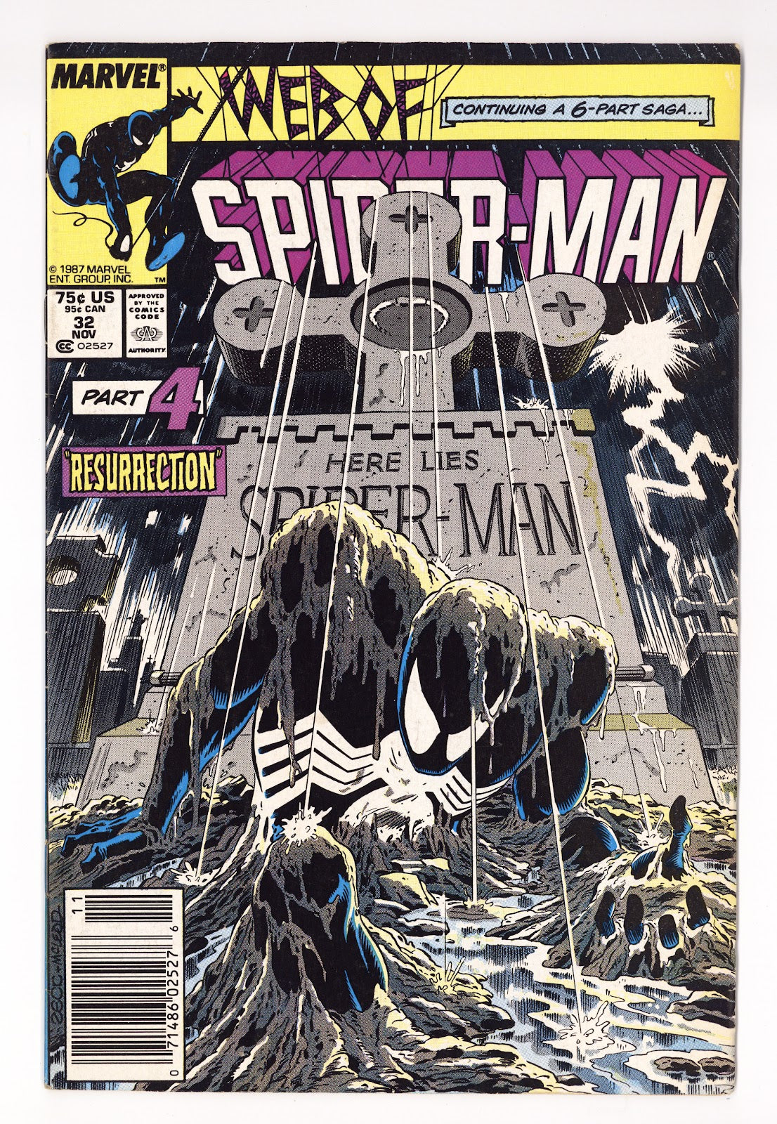 Web of Spider-Man Vol 1 32 FN (6.0) (1987) Newsstand 