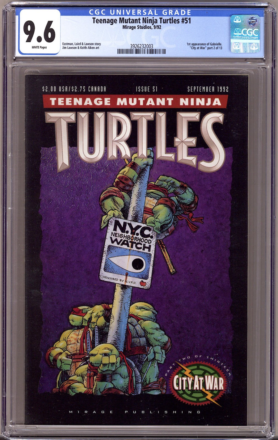 Teenage Mutant Ninja Turtles Vol 1 51 CGC 9.6 (NM+)   ()