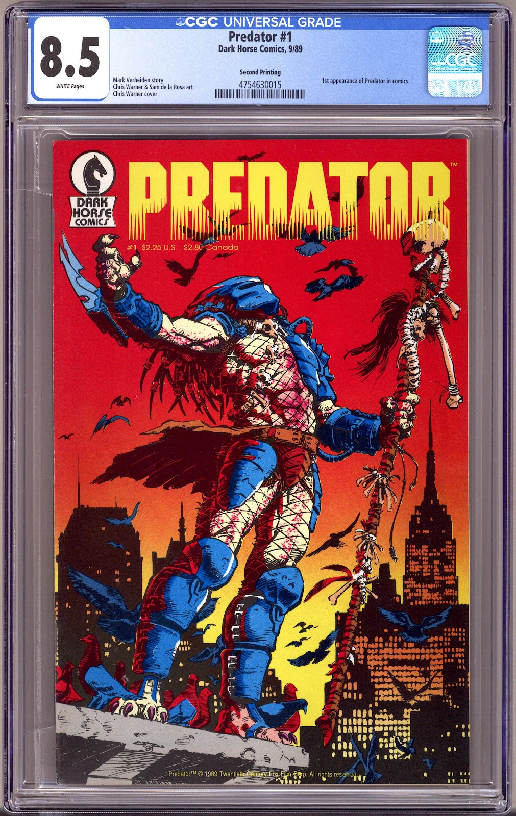 Predator Vol 1 1 CGC 8.5 (VF+)   (1989)   2nd Print  