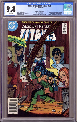 Tales of the Teen Titans 52 CGC 9.8 (NM/M) (1985) Canadian Price Variant