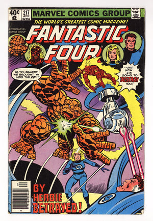 Fantastic Four Vol 1 217 Low Grade (1980) Newsstand