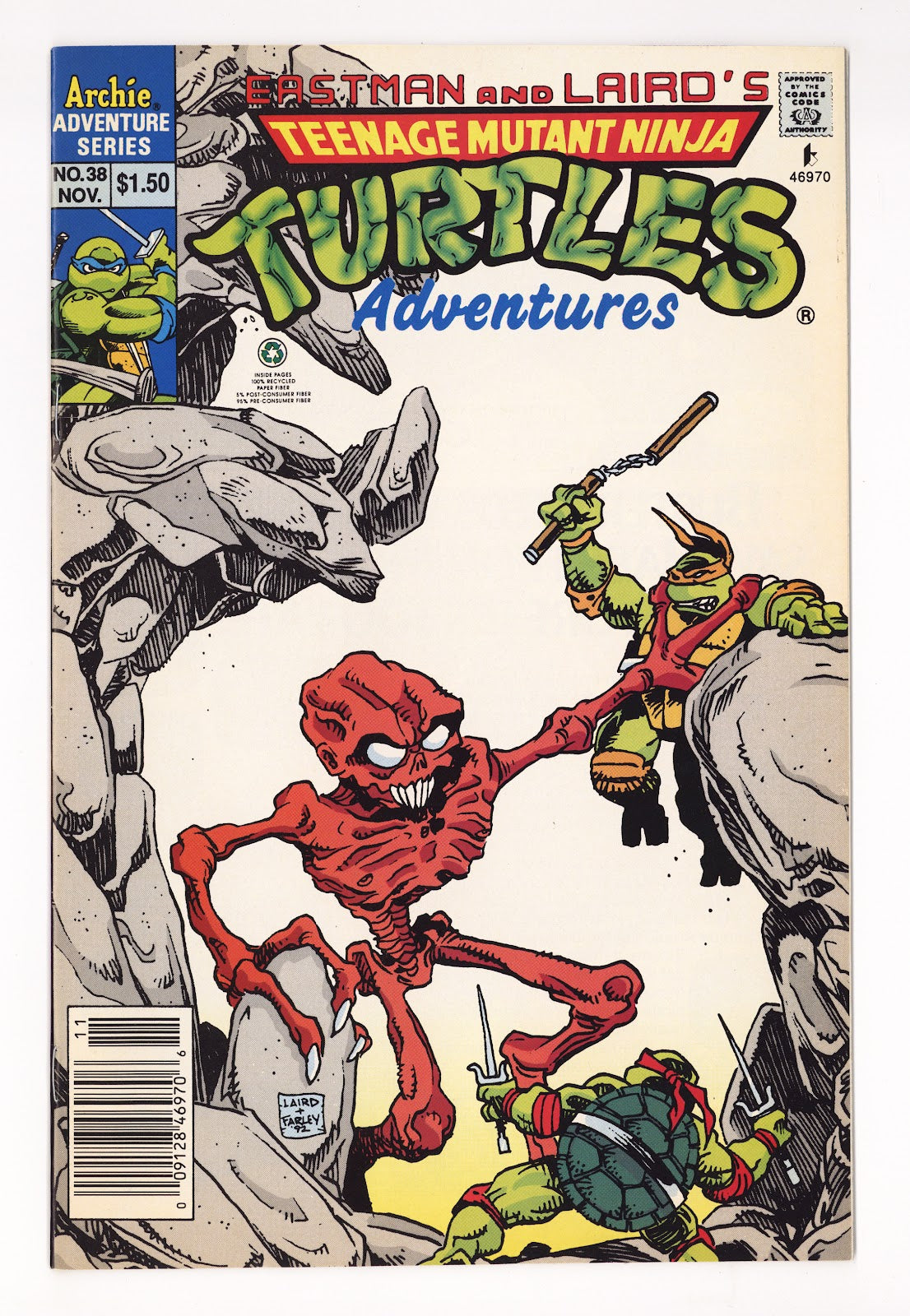 Teenage Mutant Ninja Turtles Adventures Vol 2 38  VF (8.0)   (1992)   Canadian  