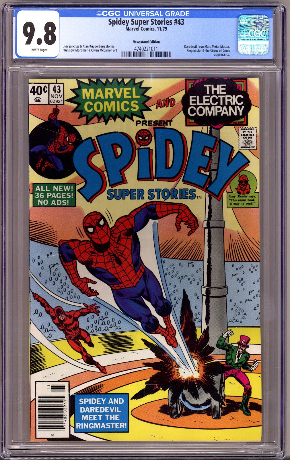 Spidey Super Stories 43 CGC 9.8 (NM/M) (1979) Newsstand 