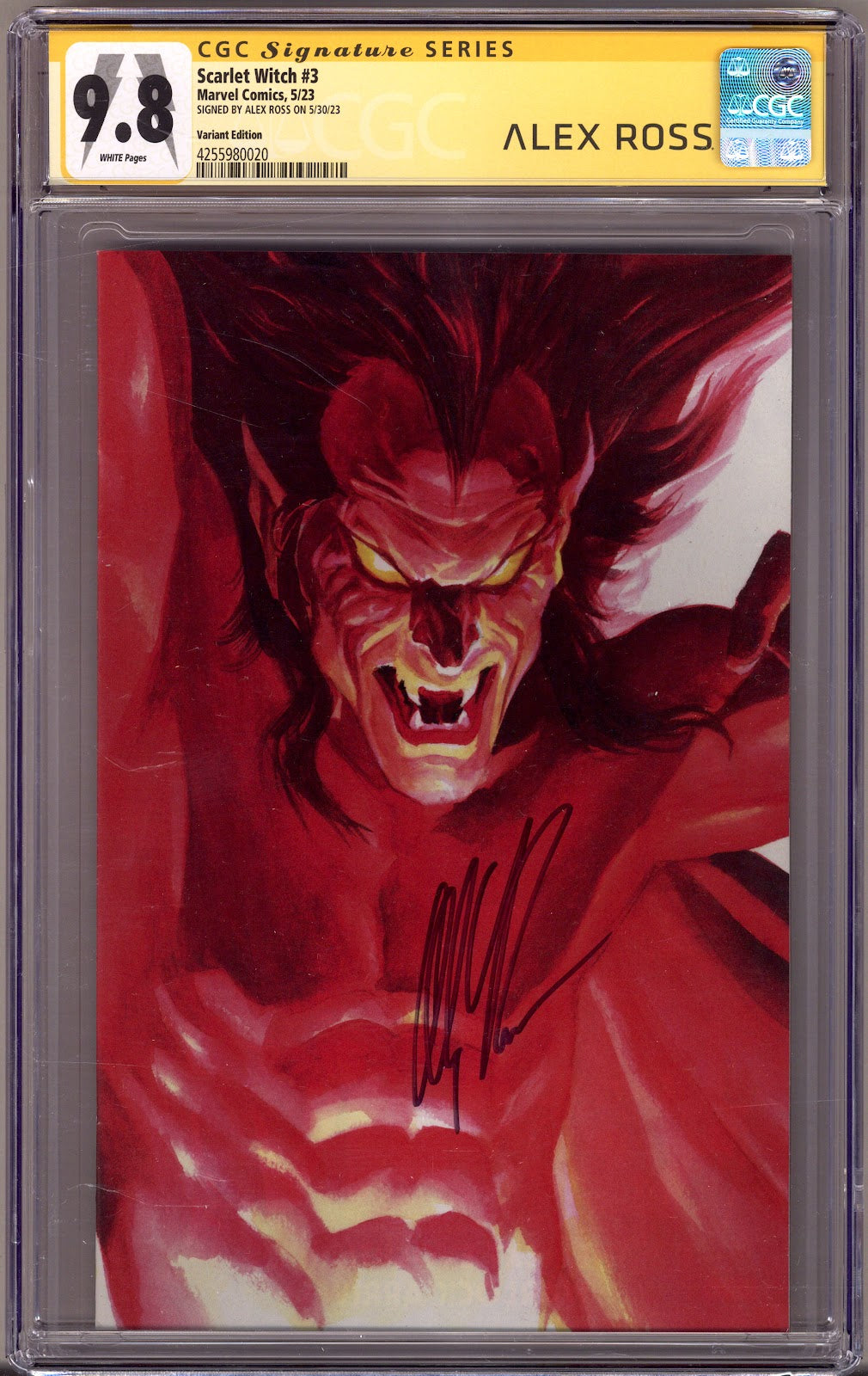 Scarlet Witch Vol 3 3 CGC 9.8 (NM/M) (2023) Ross Timeless Variant Signed x1 Cover Alex Ross 
