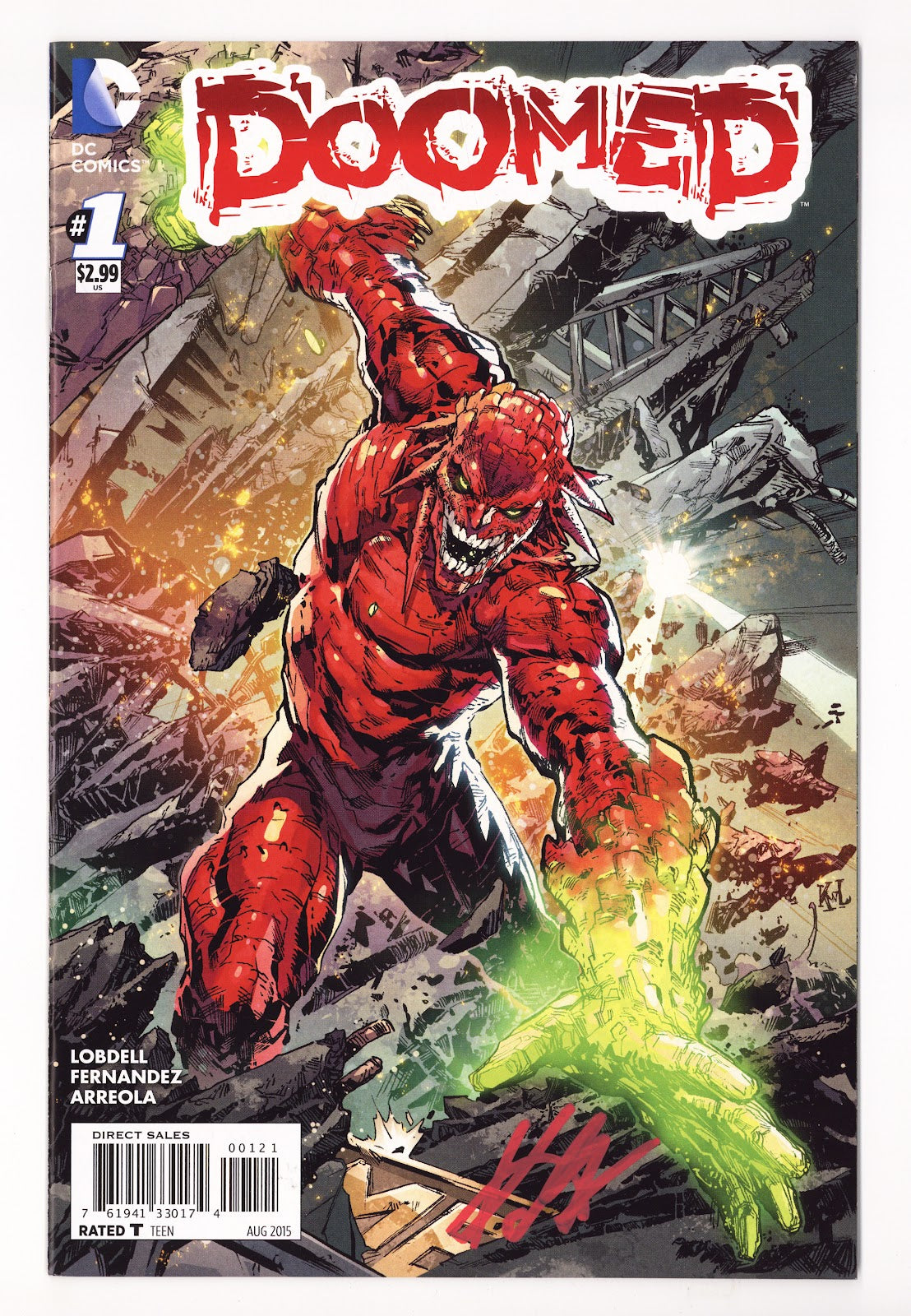 Doomed 1 Mid Grade (2015) Lashley Variant Signed x1 Cover Ken Lashley 