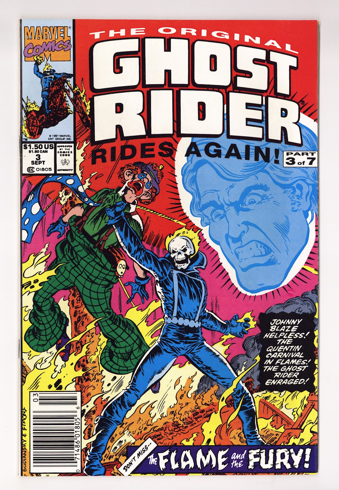 The Original Ghost Rider Rides Again 3 High Grade (1991) Newsstand 