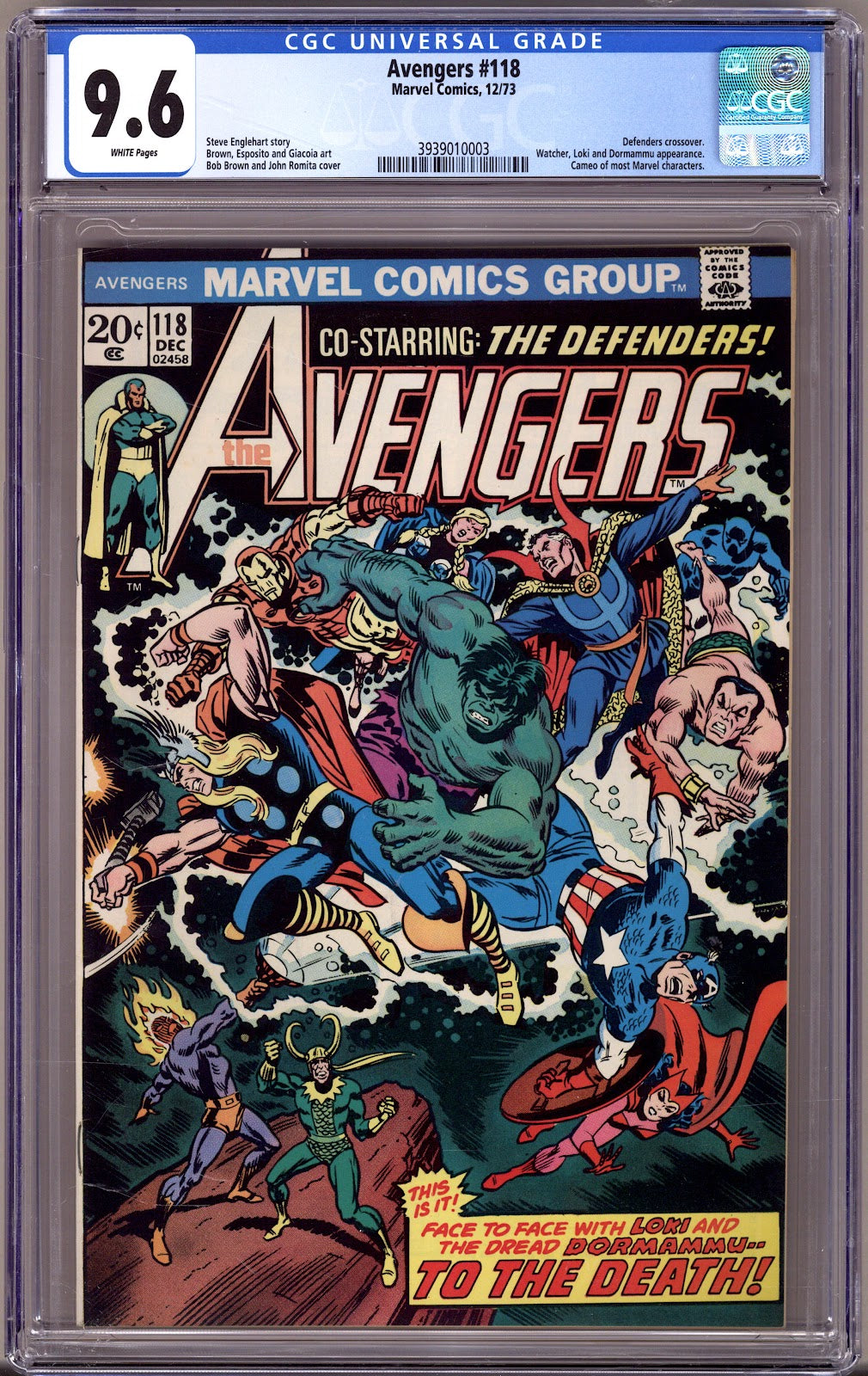 The Avengers Vol 1 118 CGC 9.6 (NM+) Sun Faded (1973) 