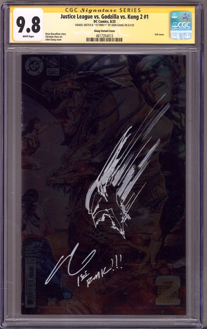 Justice League vs. Godzilla vs. Kong 2 1 CGC 9.8 (NM/M) (2025) Giang Foil Variant Signed / Remarked x1 Cover John Giang