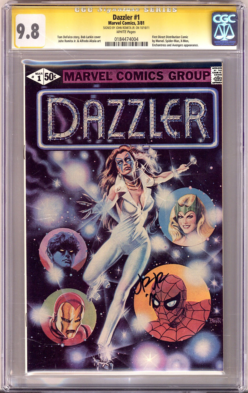 Dazzler Vol 1 1 CGC 9.8 (NM/M) (1981) Signed x1 Cover John Romita Jr. 