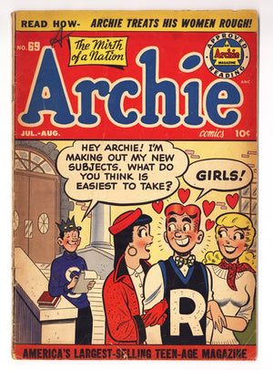Archie Comics Vol 1 69  VG- (3.5)   (1954)