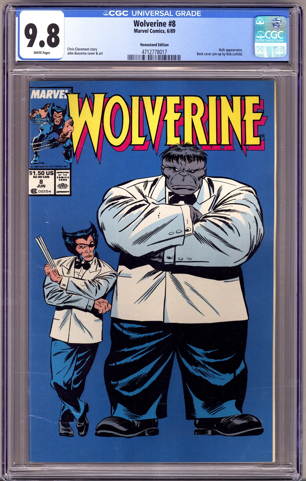 Wolverine Vol 2 8 CGC 9.8 (NM/M)   (1989)   Newsstand  