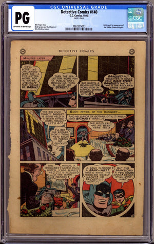Detective Comics Vol 1 140 CGC PG Page 3 Only  (1948)