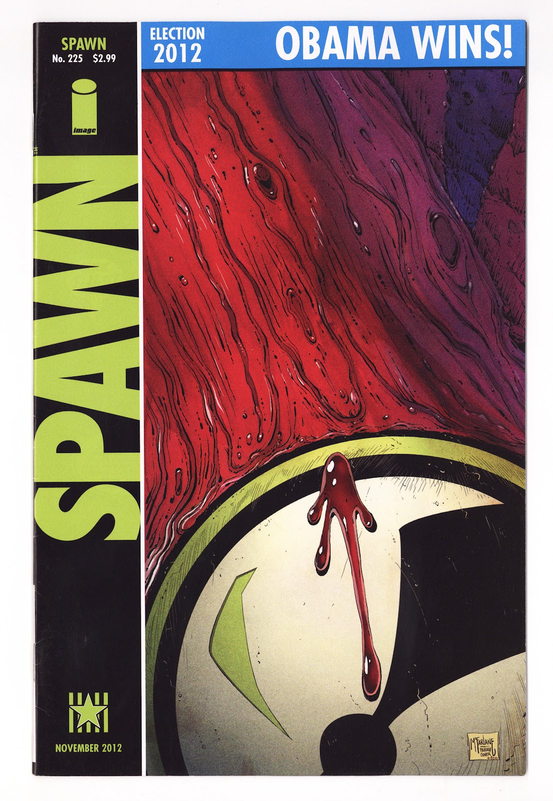 Spawn   225  VF- (7.5) Obama Wins  (2012)     