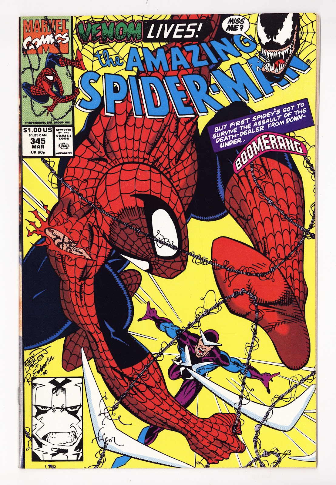 The Amazing Spider-Man Vol 1 345 NM- (9.2) (1991)  