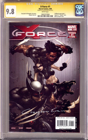 X-Force Vol 3 1 CGC 9.8 (NM/M) (2008) Signed x1 Cover Clayton Crain