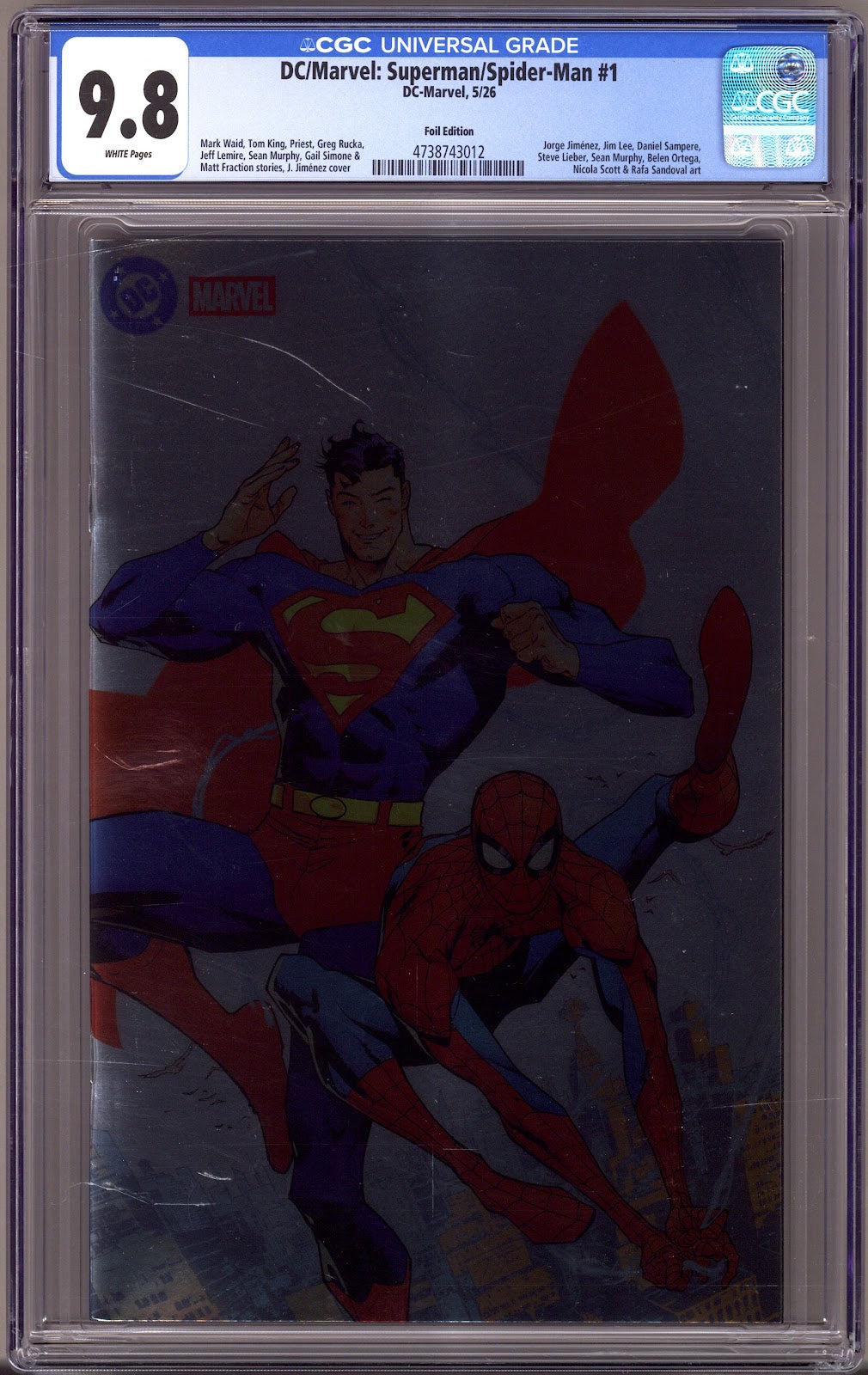 DC / Marvel: Superman / Spider-Man 1 CGC 9.8 (NM/M) (2026) Jimenez Foil Variant 