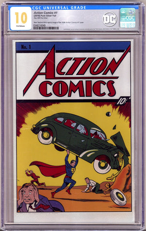 Action Comics #1 1oz Pure Silver Foil [nn] CGC 10 (GEM) (2018)