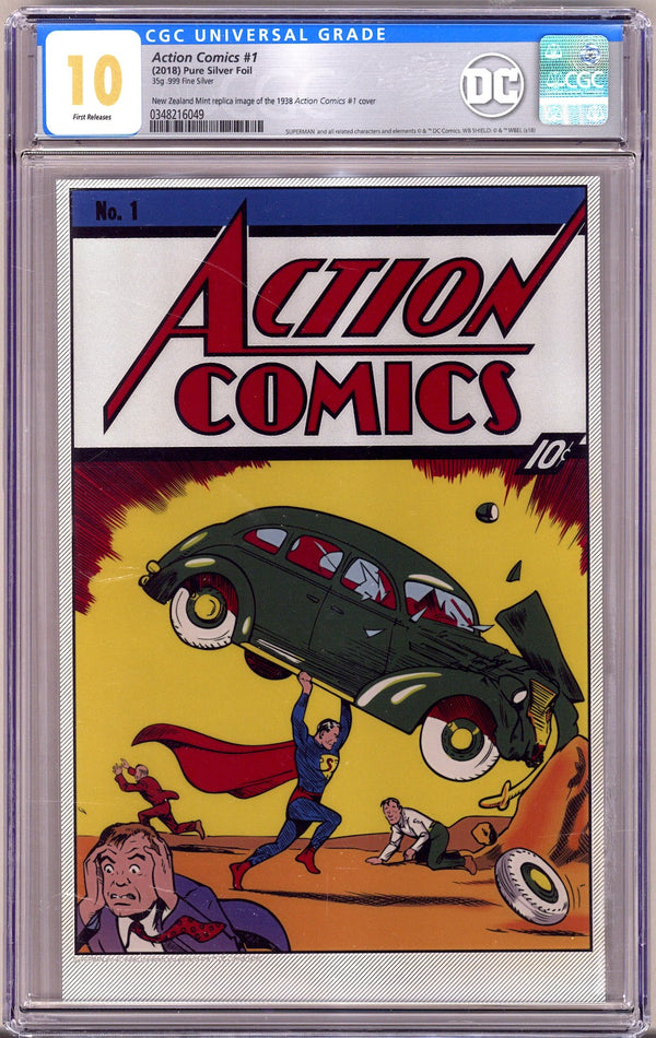 Action Comics #1 1oz Pure Silver Foil [nn] CGC 10 (GEM) (2018)