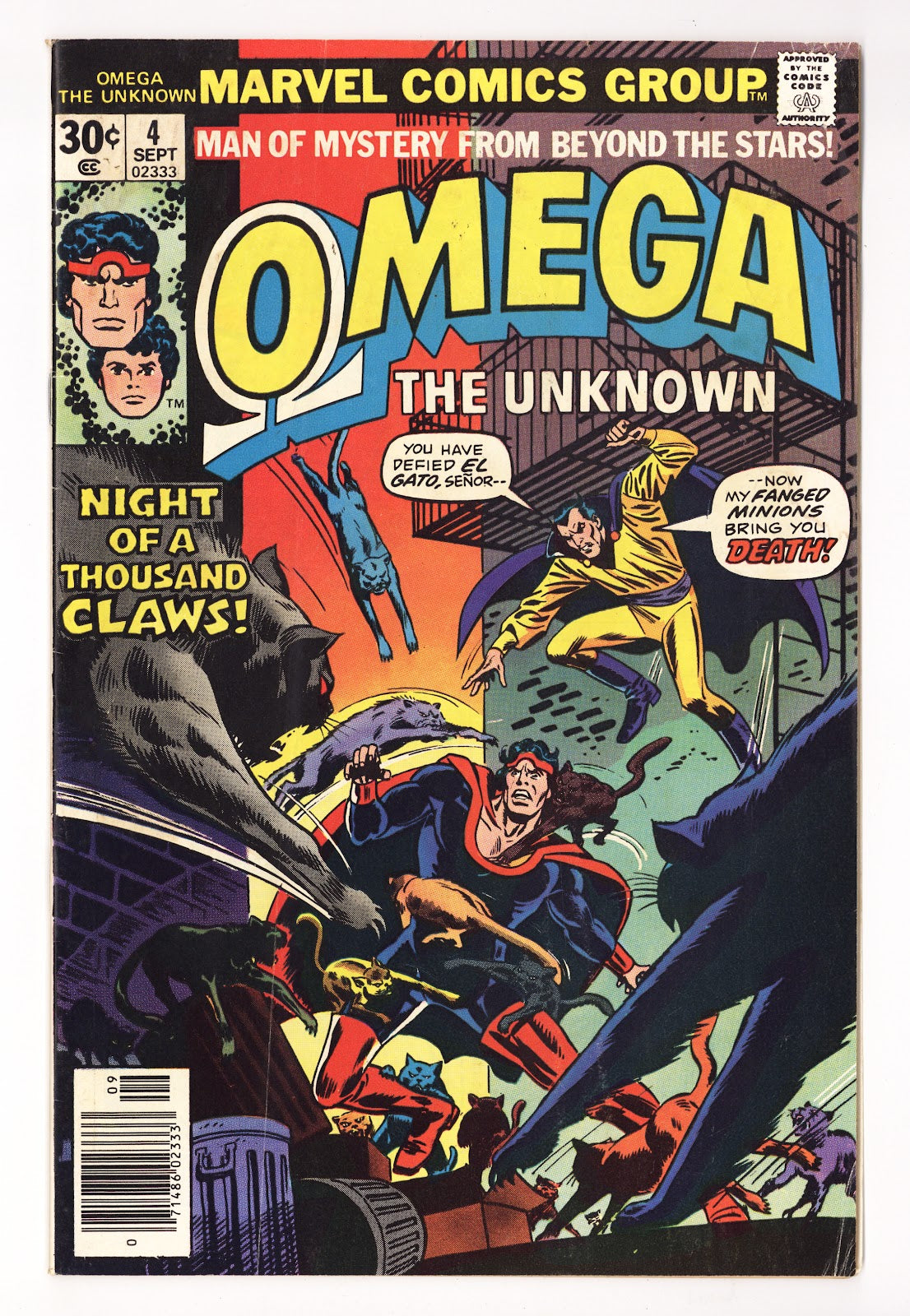 Omega the Unknown Vol 1 4  Low Grade   (1976)     