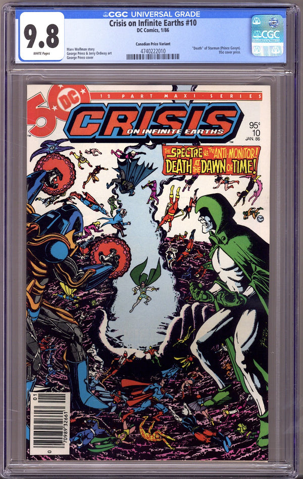 Crisis on Infinite Earths 10 CGC 9.8 (NM/M) (1986) Canadian Price Variant