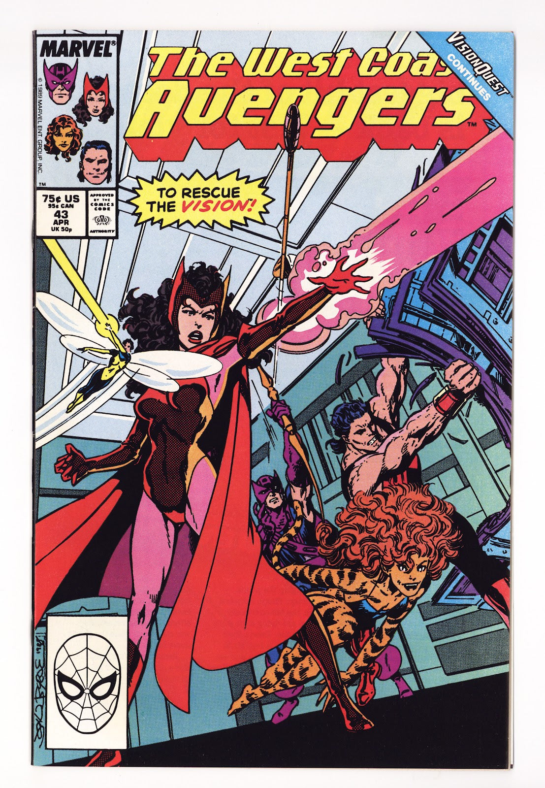 West Coast Avengers Vol 2 43 Mid Grade (1989) Direct 