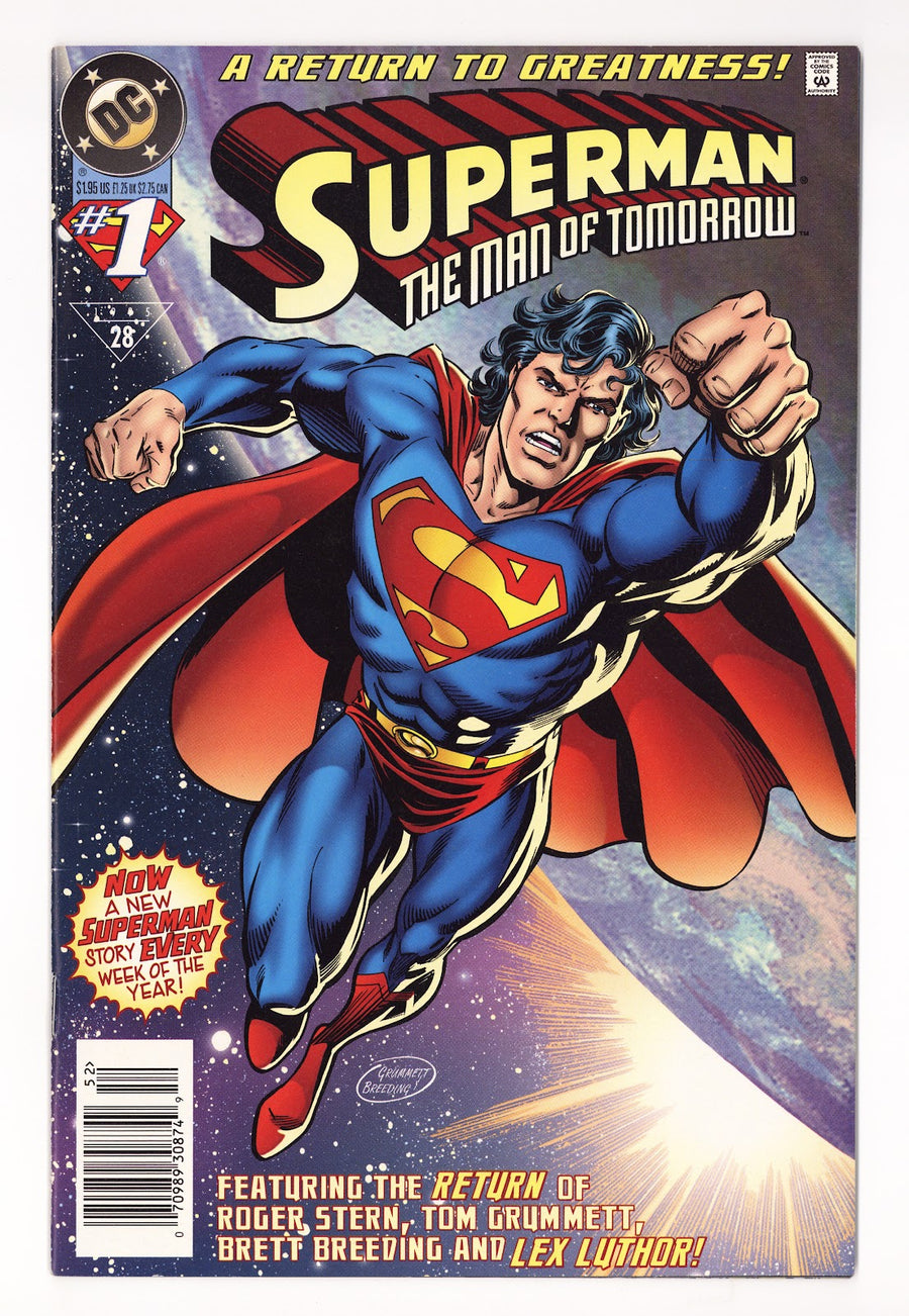 Superman: The Man of Tomorrow   1  Mid Grade   (1995)   Newsstand  