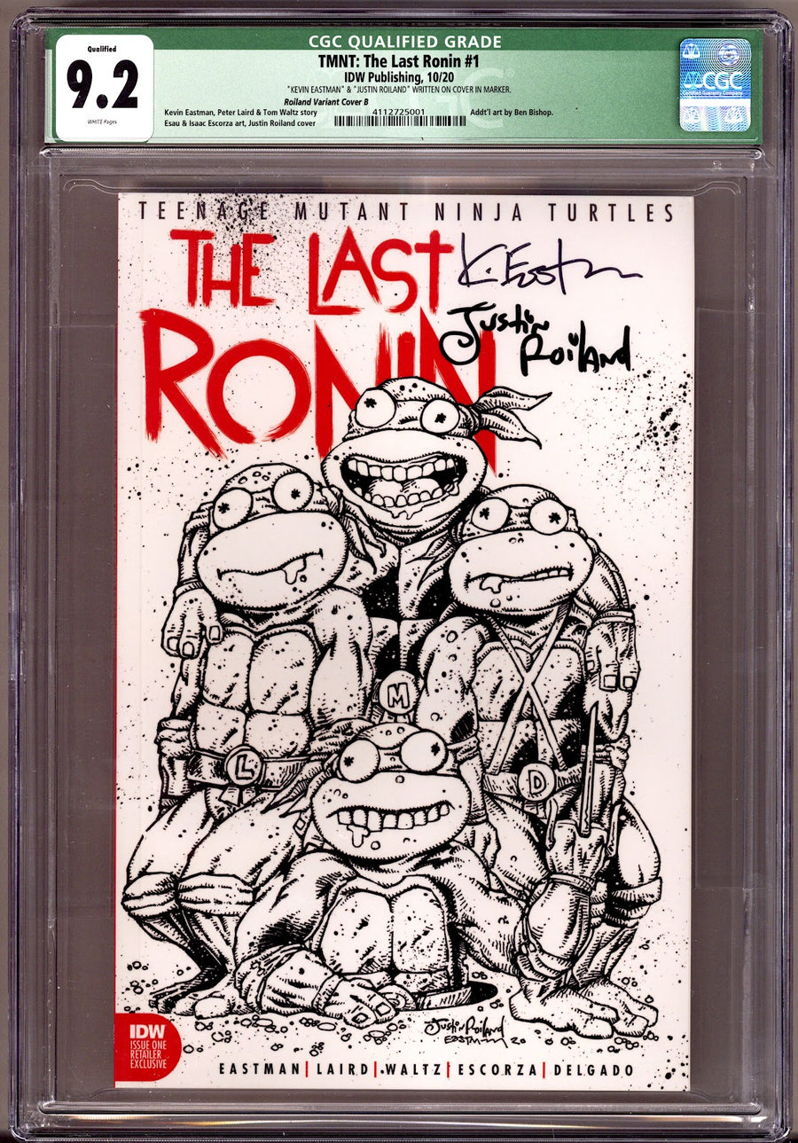 TMNT: The Last Ronin   1 CGC 9.2 (NM-) Qualified, Eastman & Roiland Names Written On Cover In Marker  (2020)   Variant
