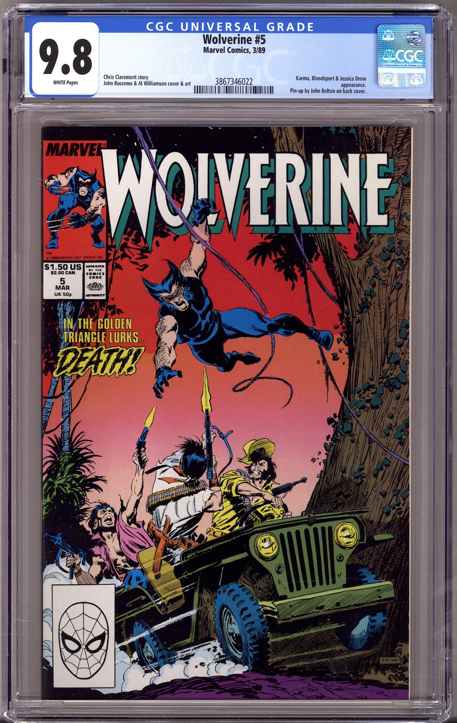 Wolverine Vol 2 5 CGC 9.8 (NM/M) (1989) 