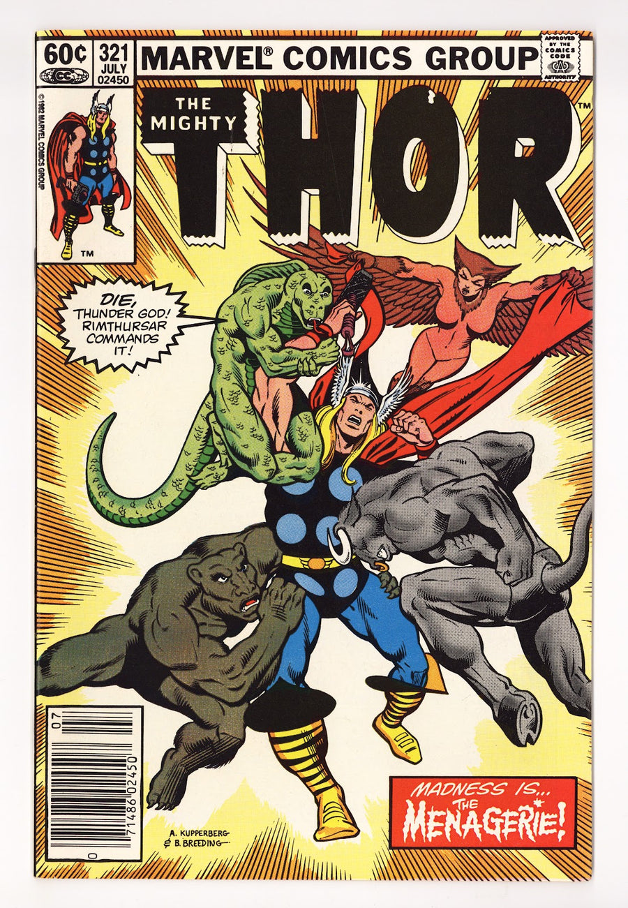 Thor Vol 1 321 High Grade (1982) Newsstand 