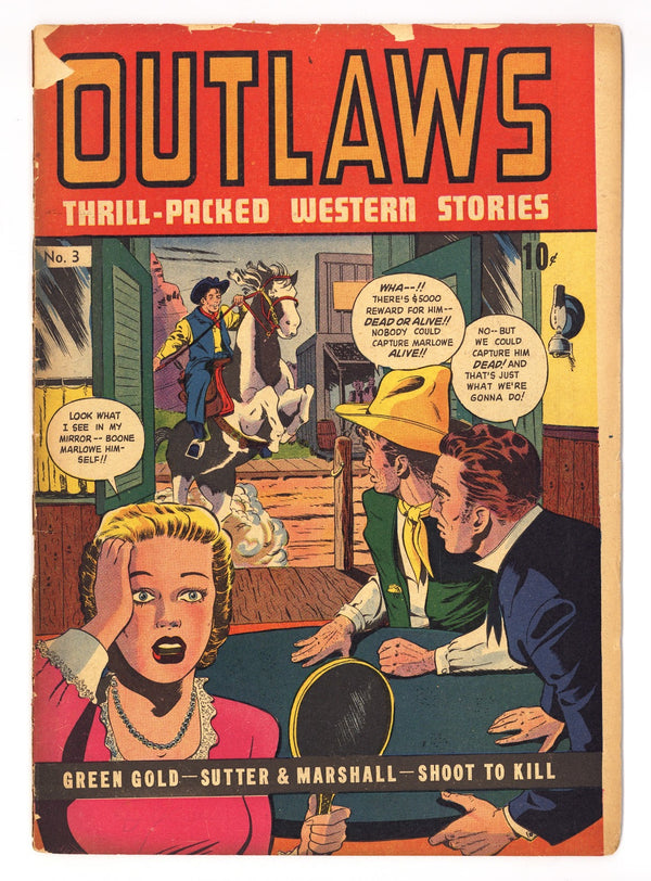 Outlaws 9 PR (0.5) Cover Detached, Spine Split (1949)
