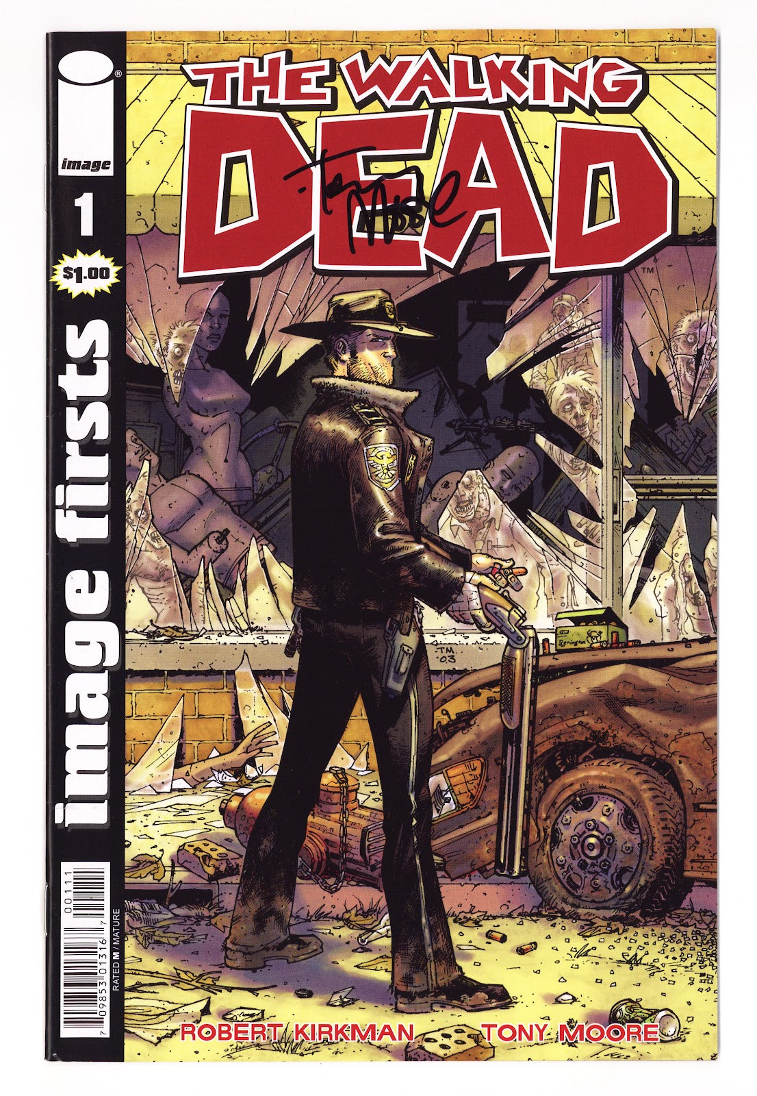 Image Firsts: The Walking Dead 1 VF+ (8.5) (2012) Signed x1 Cover Tony Moore 