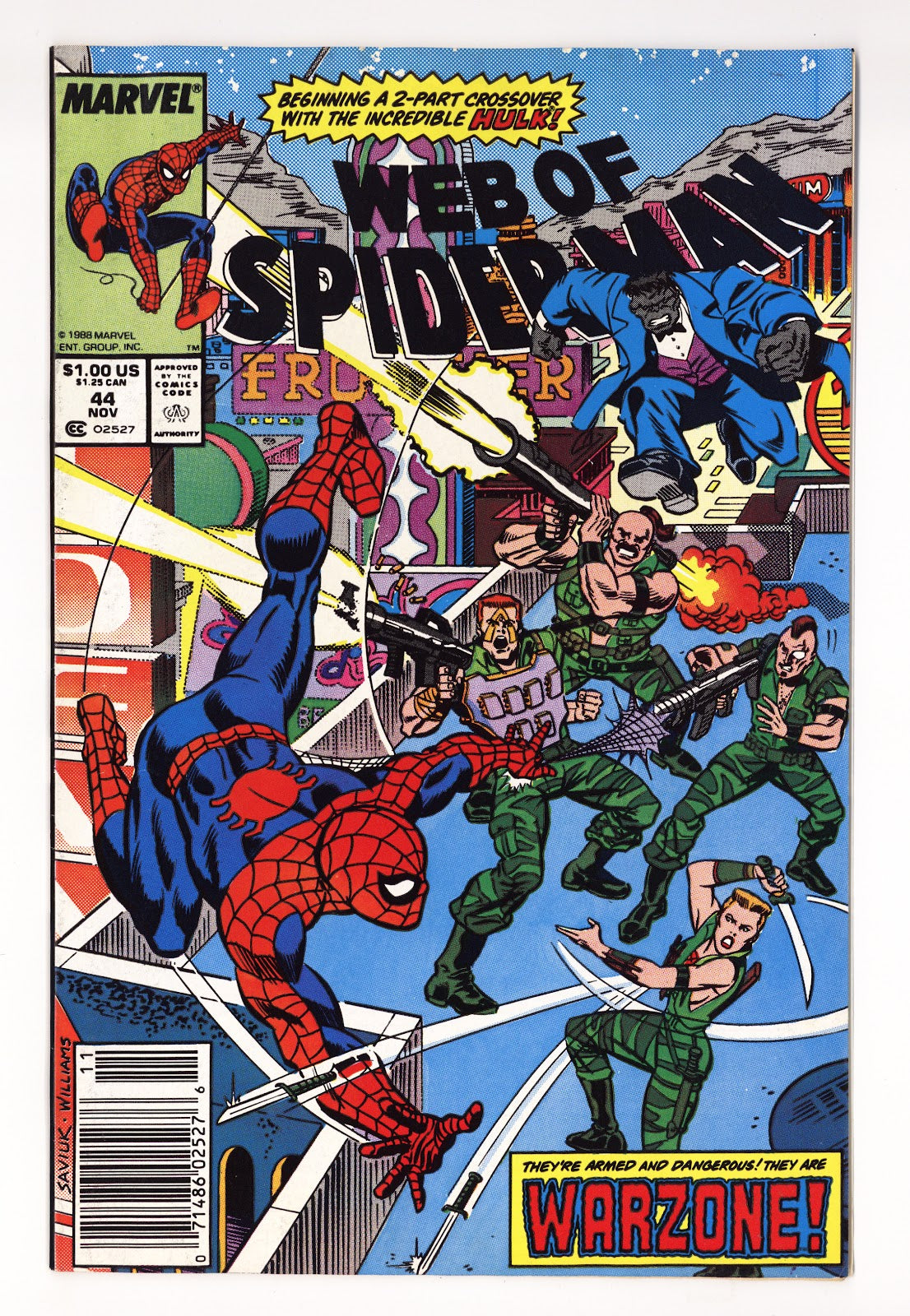 Web of Spider-Man Vol 1 44  High Grade   (1988)   Newsstand