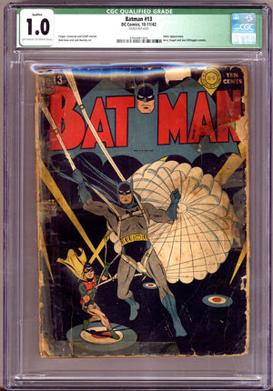 Batman Vol 1 13 CGC 1.0 (FR) Qualified, Staples Replaced  (1942)