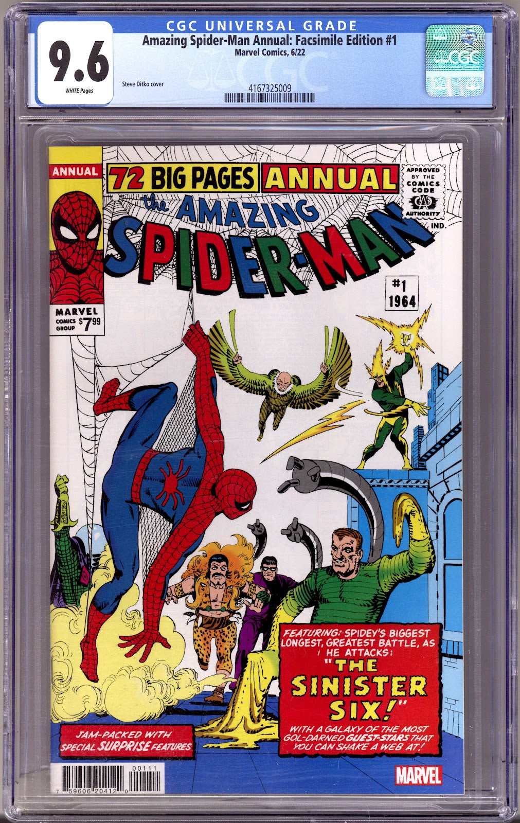 Amazing Spider-Man Annual No. 1 Facsimile Edition   [nn] CGC 9.6 (NM+) Cracked Case  (2022)